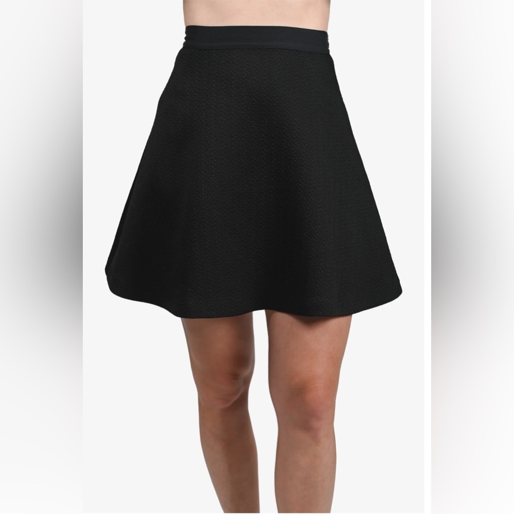 Sandro Black Textured A LineSkirt